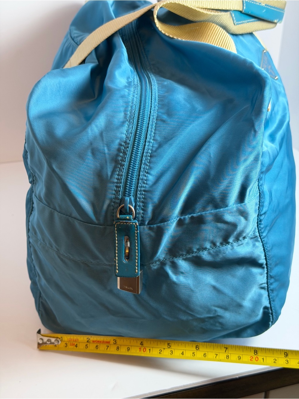 Prada Vela Sport Boston Blue Nylon Travel Gym Bag - Picture 6 of 15